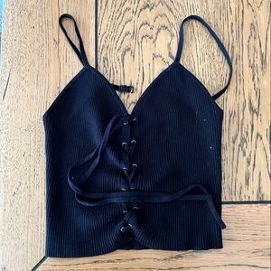 Black Ribbed Tank Top